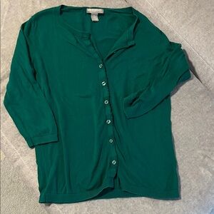 Banana republic Women's Green Button-Up Top